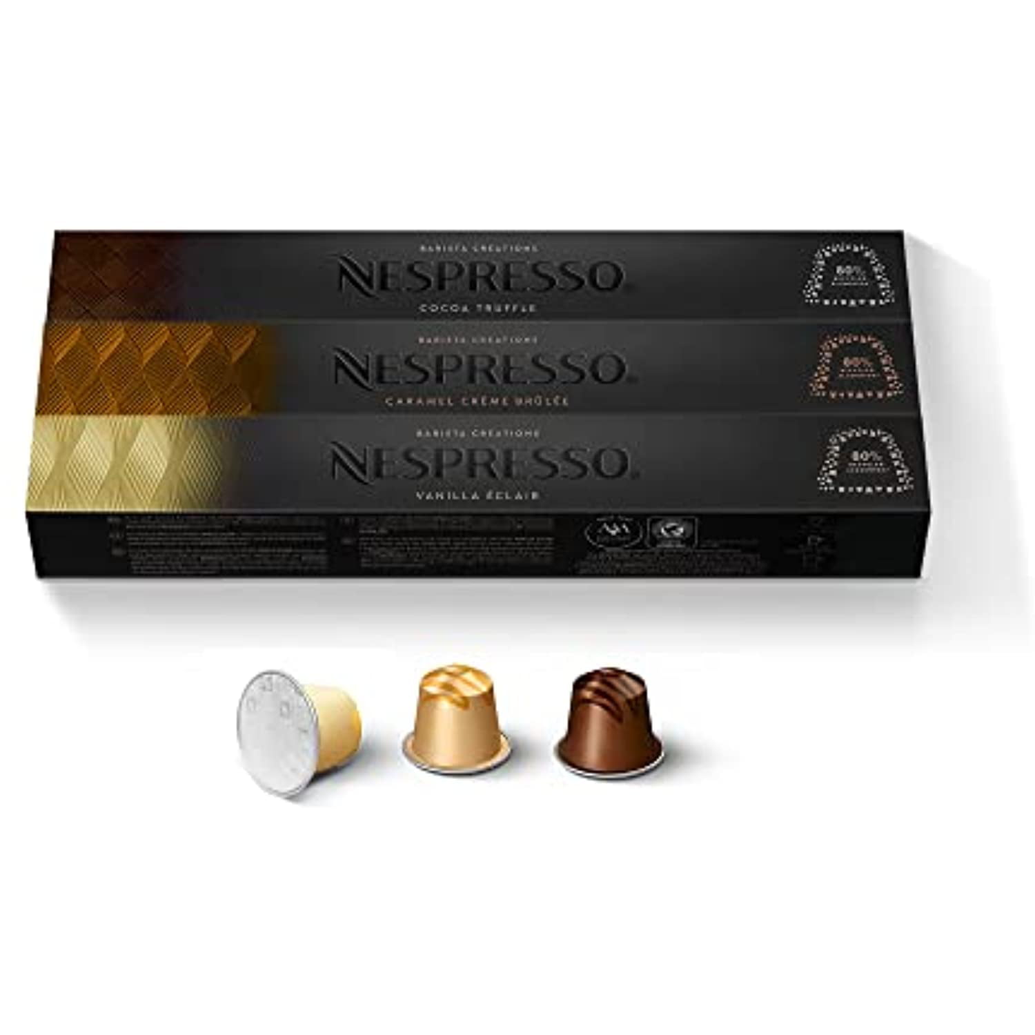 Nespresso Capsules VertuoLine Barista Flavored Pack Mild Roast Coffee 30  Count Coffee Pods Brews 7.8 Ounce