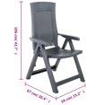 thumbnail image 4 of vidaXL Garden Reclining Chairs 2 pcs Plastic Anthracite, 4 of 5
