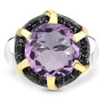 thumbnail image 3 of 7.23 Carat Genuine Amethyst and Black Spinel .925 Sterling Silver Ring QJ Model, 3 of 3