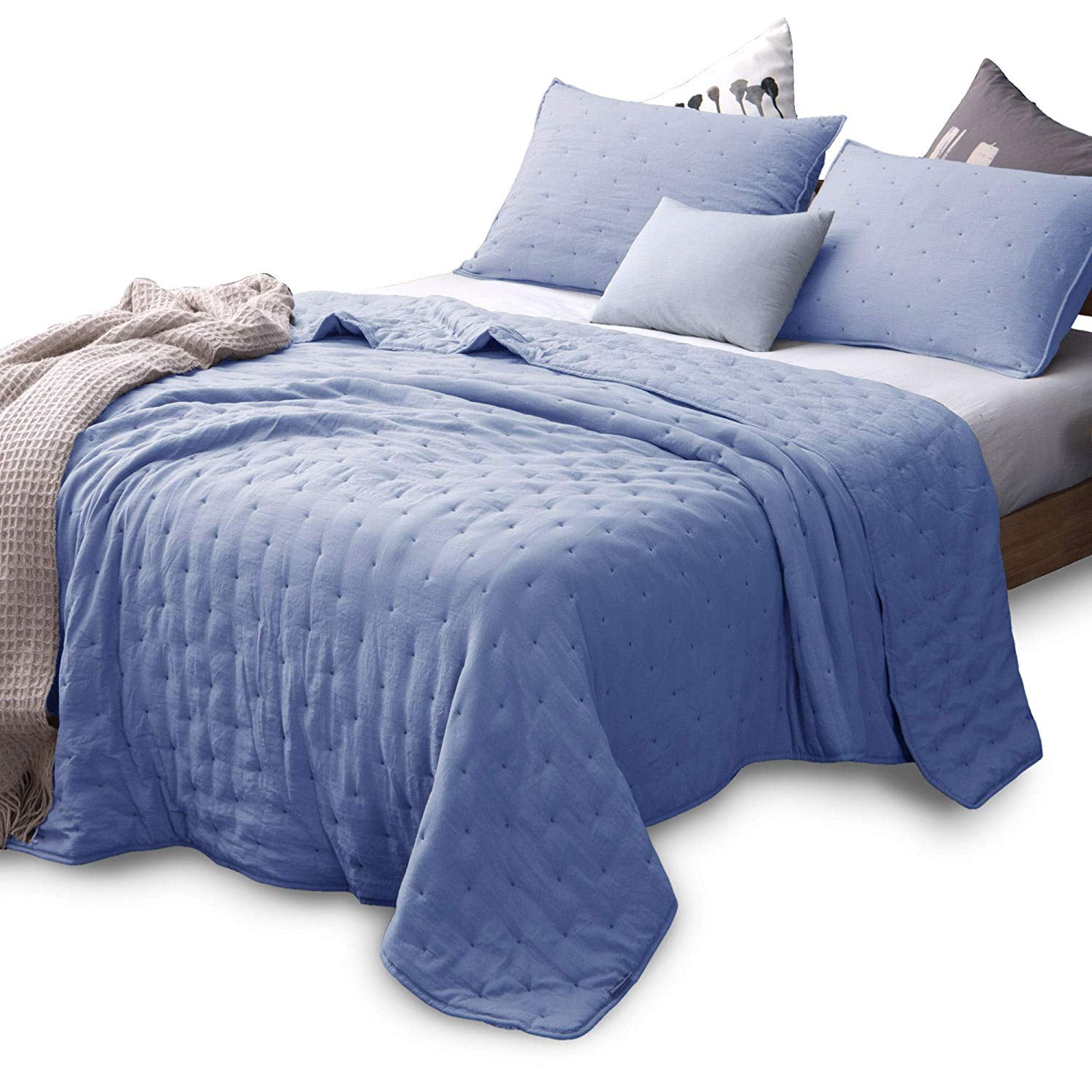 Kasentex QuiltCoverletBedspreadBlanketSet + Two Shams, Ultra Soft