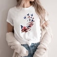 thumbnail image 4 of Cavosen American Flag Shirt Women Patriotic Short Sleeve Round Neck Shirts American Flag Print Shirts Lady XL Independence Day Casual Tops Funny 4th of July Tunic Tees 2025 Patriotic Blouses, 4 of 5