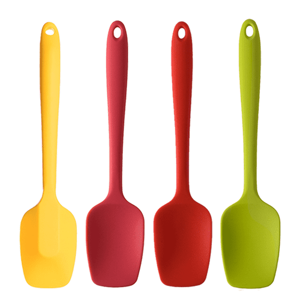 Espátulas de silicona, espátula de goma para cuchara, diseño de una pieza resistente al calor, cucharas antiadherentes sin costuras