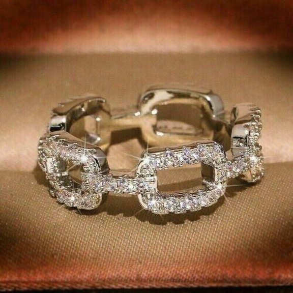 1.5CT Round Lab Created Diamond 14k White Gold Plated Women's Wedding Band Ring 925 Sterling Silver