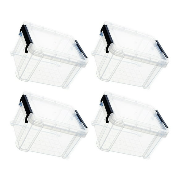 Soimiss 4Pcs Clear Small Bins Plastic White Mini Storage Bin for Organization at Home