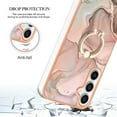 thumbnail image 4 of Compatible with Samsung Galaxy A25 5G Case, Fantastic Marble Patterned Phone Case Anti-Scratch Slim Hybrid Hard Plastic Bumper+Soft Silicone TPU with Ring Kickstand Bumper Shockproof Cover,Gold, 4 of 10