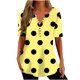 thumbnail image 1 of Tops Cortos para las Mujeres Impresas Blusas Botón Camiseta Manga Corta Cuello en V, Top de Moda para Primavera Verano, 1 of 5