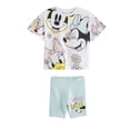 thumbnail image 1 of Camiseta de manga corta con estampado completo de Minnie para niñas, conjunto de ropa de verano, camiseta de Disney a la moda, trajes informales para niños pequeños, 2 piezas, 1 of 5