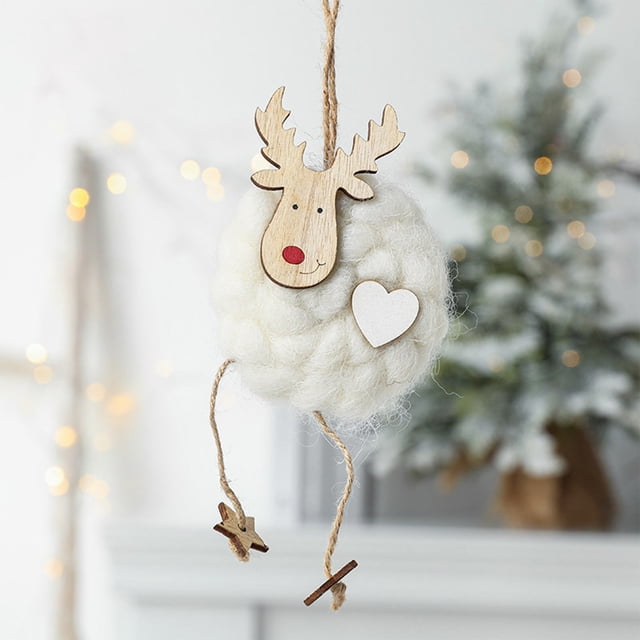 Adornos navideños Adorno para árbol de Navidad hecho de madera Adecuado para colgar muñecos de nieve de edad avanzada en habitaciones Salas de estar Exhibición Decoración para árbol de Navidad Decorac