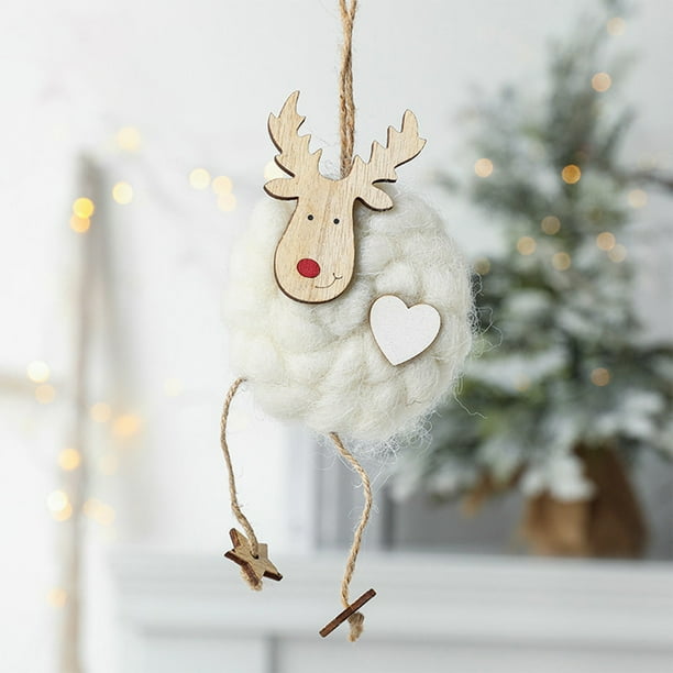 Adornos navideños Adorno para árbol de Navidad hecho de madera Adecuado para colgar muñecos de nieve de edad avanzada en habitaciones Salas de estar Exhibición Decoración para árbol de Navidad Decorac