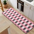 thumbnail image 5 of Pink and Black Argyle Pattern Kitchen Rug Mat,Kitchen Runner Rugs Non Skid Washable,Decorative Kitchen Floor Mats for Kitchen,Sink,Laundry,17"x47.2", 5 of 7