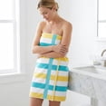 thumbnail image 2 of Unique Bargains Absorbent Stripe Ultra Soft Cotton Bath Towel Lake Blue 55" x 28", 2 of 8