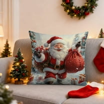 Christmas Decorative Pillow Covers 18x18" for Holiday Party Supplies Christmas Decorative Pillow Cases with Soft Fabric Hidden Zipper