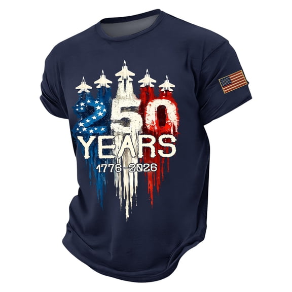 4th of July Shirt Men 250 Anniversary Patriotic T Shirts American Flag Independence Day Short Sleeve Tee Tops