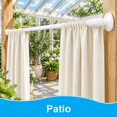 Window Bath Protector White Adjustable Tension Curtain Rod 51''-86'' for Window, Bathroom ...