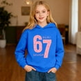 thumbnail image 5 of Tisuna Valentine Heart Print Hoodie For Girls Boys Child Long Sleeve Hooded Sweatshirt Fashion Comfortable Toddler Kids Autumn Winter Tops Blue Size 13-14 Years, 5 of 7