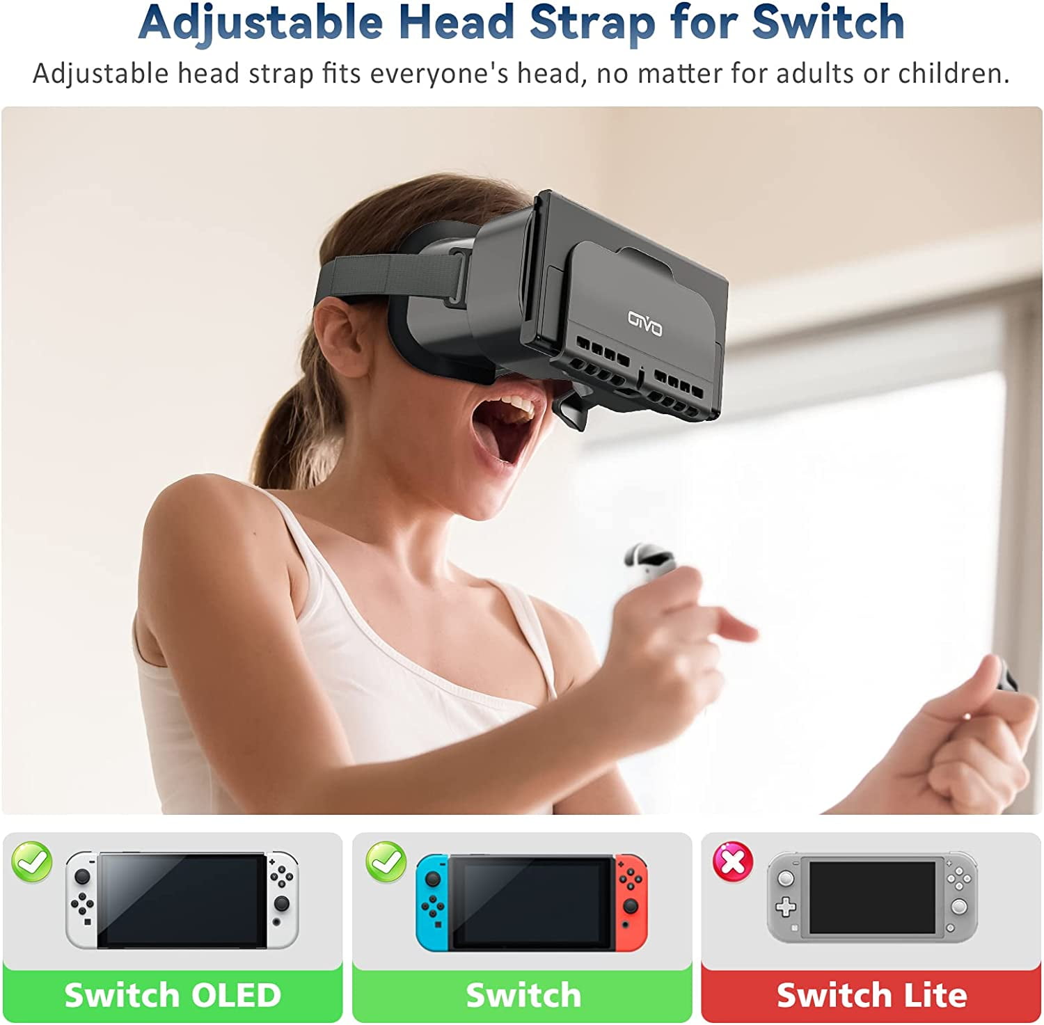 OIVO Switch VR Casque pour Nintendo Switch & Switch OLED, Casque de réalité  virtuelle avec lentille HD pour Nintendo Switch, Lunettes de réalité  virtuelle Switch 3D pour Console Nintendo Switch : 