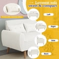 thumbnail image 3 of Sobaniilo 47" Small Modern Loveseat Sofa, Mid Century Linen Fabric 2-Seat Sofa Couch Tufted Love Seat with Back Cushions and Tapered Wood Legs for Living Room, Bedroom and Small Space (White), 3 of 7