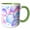 Green/White, variant on 3drose, Transparent Blue, Pink, Purple Bubble Backgroudn, 15oz Two-tone Red Mug