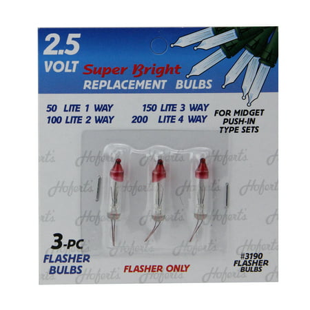 Pack of 3 Mini Flasher Replacement Christmas Light Bulbs