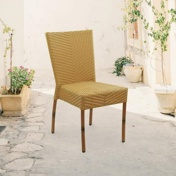Lyon Tan Patio Dining Side Chair