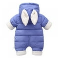 thumbnail image 2 of Bullpiano Newborn Baby Jumpsuit Outfit Hoody Coat Winter Warm Toddler Clothes Jumpsuit Windproof Romper, 2 of 4