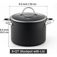 thumbnail image 7 of Cooks Standard Classic 8-Quart Stock Pot Dutch Oven Casserole with Glass Lid, Hard Anodized Nonstick Stockpot, Not Induction,  Black, 7 of 7