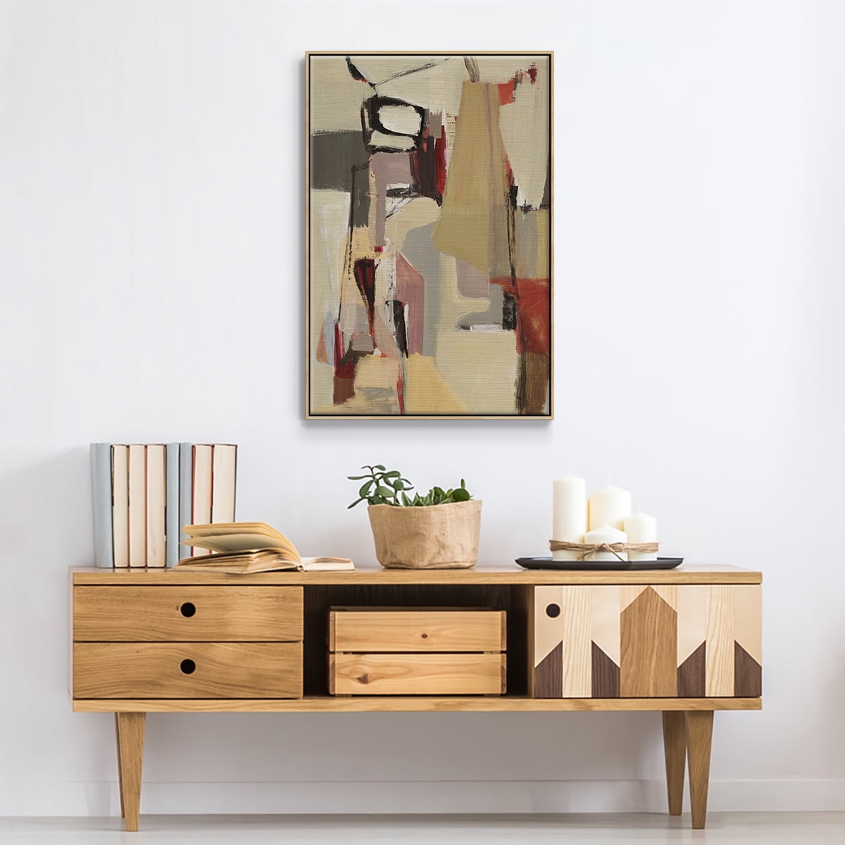 Peaches Framed Premium Gallery Wrapped Canvas - Ready to Hang - 25 x 37 - Natural Wood Floating Frame