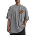 thumbnail image 3 of UVEASISHA Mens Oversized Short Sleeve Tshirt Trendy Leopard Heart Print Graphic Tees Big and Tall Casual Loose T-Shirts Holiday Pullover Shirt Gray 4XL, 3 of 6