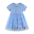 thumbnail image 2 of Girls Dress Short Sleeve Tulle Butterfly Prints Dress Girls Casual Dresses,Size 7-8 Years, 2 of 4
