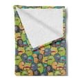 thumbnail image 2 of Alien Soft Flannel Fleece Throw Blanket, Monsters with Many Eyes Crowd of Characters from Outer Space Visitors of the Earth, Cozy Plush for Indoor and Outdoor Use, 50" x 60", Multicolor, by Ambesonne, 2 of 5