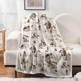 thumbnail image 2 of Western Cowboy Throw Blankets, Wild West Cowboy Ride Horse Cactus Flannel Bed Couch Blanket, Farmhouse Country American West White Throws Decorate The Room and Bedroom, 2 of 6