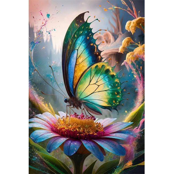 5D DIY Diamante Pintura Diamantes Kit Mariposa Del 40x60cm