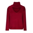 thumbnail image 7 of 2026 ! JINMGG 2026 Fall Winter Plus Size Sweaters for Women, and Winter Women's Casual Turtleneck Pullover Blouse Knitting Backless Long Sleeve Solid Tops Sweaters, 7 of 7