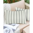 thumbnail image 2 of Outdoor Waterproof Throw Pillow Covers Set of 2 Sage Green Stripes Decorative Pillowcases Lumbar Outdoor Pillows Cushion Case 20x12 Inch Vertical Striped Line Patio Pillows for Couch Sofa Bed Garden, 2 of 9