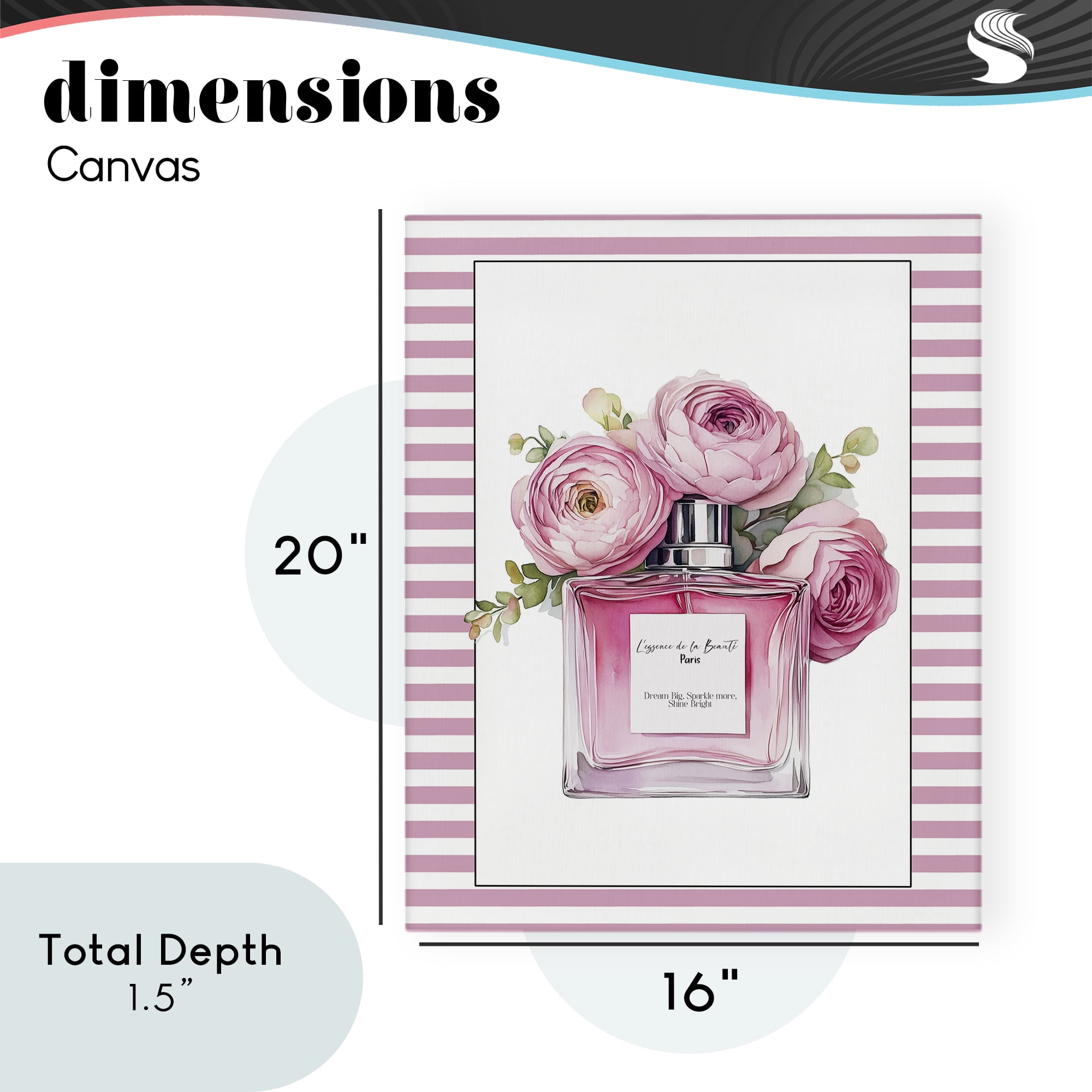 Rosy Pink Perfume Bouquet Canvas Wall Art, design by Christine Simpson Art