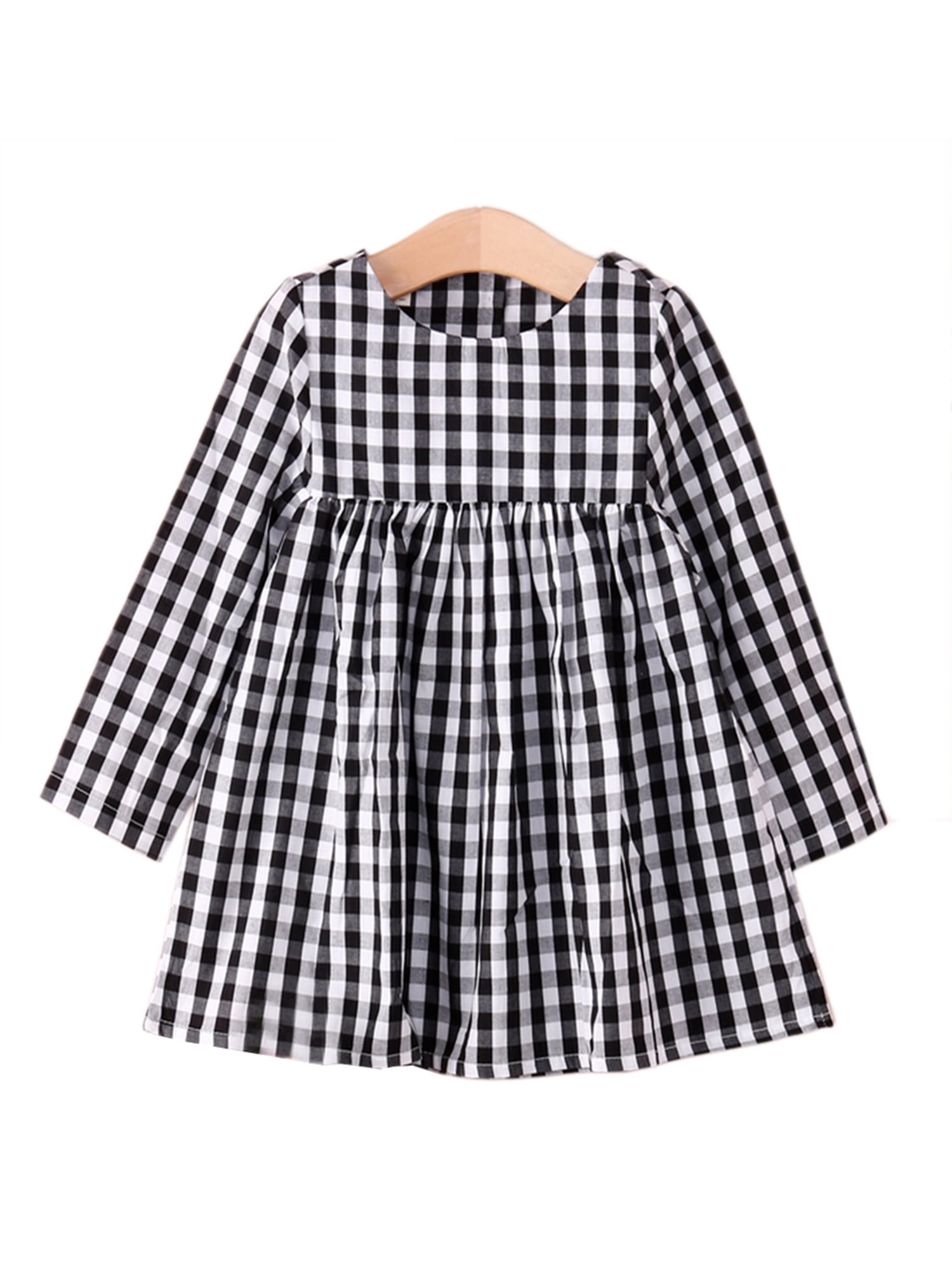 Girls black and white gingham dress Clearance