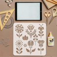 thumbnail image 3 of Folk Art Inspired Reusable Stencil with Floral Design 11.8x11.8 Inches Ideal for Painting Decorative Flowers, 3 of 5