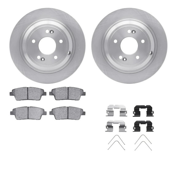 Dynamic Friction Company Rear Brake Rotors with 5000 Advanced Brake Pads includes Hardware 6512-03351