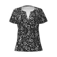 thumbnail image 4 of Wukai Daisies Flowers Casual V-Neck Graphic Tees for Women: Lightweight and Breathable Summer Tops with Stylish Design-Small, 4 of 8