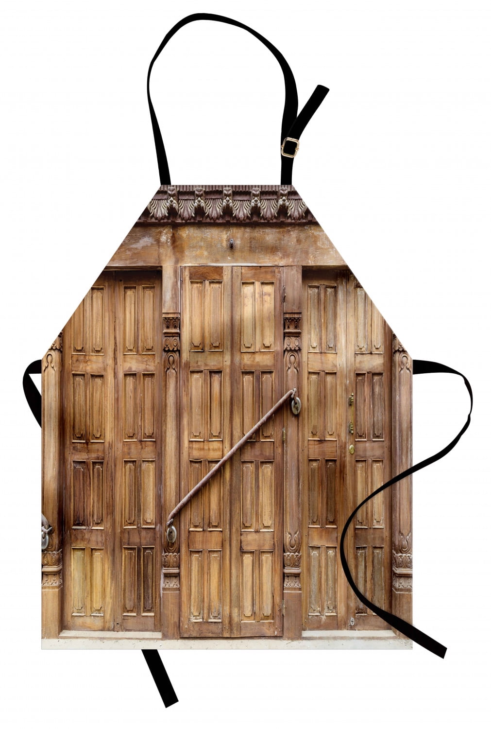 Rustic Apron Traditional Door in Nepal with Retro Carving Asian