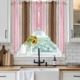 thumbnail image 4 of Pink Wood Grain Kitchen Window Curtains, Swag Curtains Valance for Bedroom Living Room Bathroom, Brown Vintage Mottled Country Stripes Rod Pocket Window Curtain Block Drapes 2 Panels 36"x63", 4 of 9