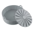 thumbnail image 4 of enqiretly Friteuse à Air Chaud Pot en Silicone Panier Résistant à la Chaleur Antiadhésif, Petit, 16cm, Gris, 4 of 6