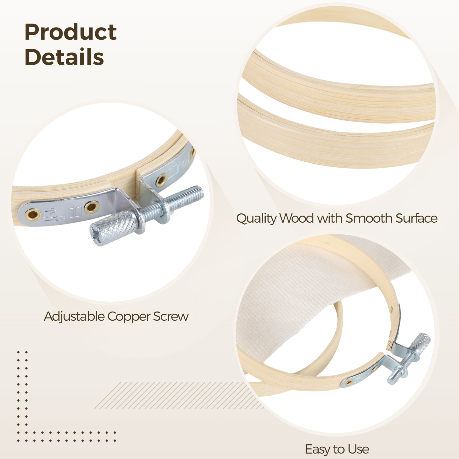 36 Pcs Small Embroidery Hoops, 3 Inches Adjustable Wooden Craft Hoops with Brass Screws, Small Cross Stitch Hoop Rings for Embroidery, Quilting, and Crafts