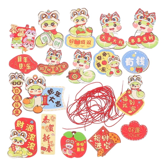 Raindrops  18 Pieces Chinese Fringe Tree Decor New Year Hanging Decorations Ornaments