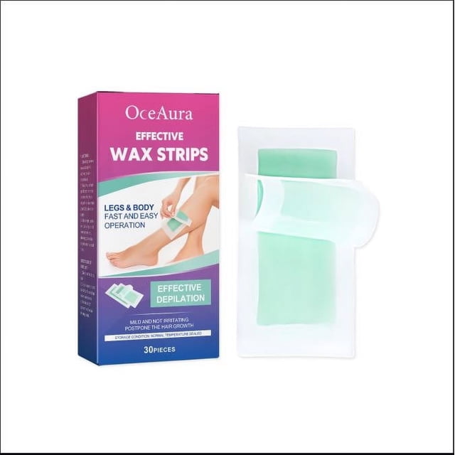 Fiudx Cera Depilatoria, Tiras de Fórmula Suave, Suavizante Corporal de Larga Duración, Papel Encerrado Fácil de Usar, Apto para Brazos, Piernas y Axilas, Apto para Pieles Sensibles, Incluye 30 Hojas.