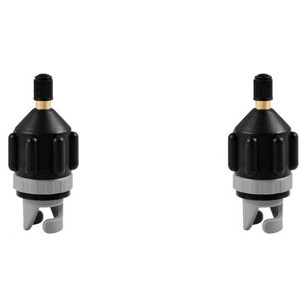 Eigraketly Adaptador de válvula de aire Accesorios de inflado profesional Tablero de SUP Parte de bote inflable Convertidor de bomba Componente de conector negro 2piezas Eigraketly CBP029524