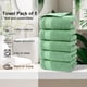 thumbnail image 3 of Juego de toallas de baño premium de 5 piezas, de algodón extraabsorbente y de secado rápido, para baños de invitados y días de spa en casa. Aestivo | Verde | AESTIVO, 3 of 7