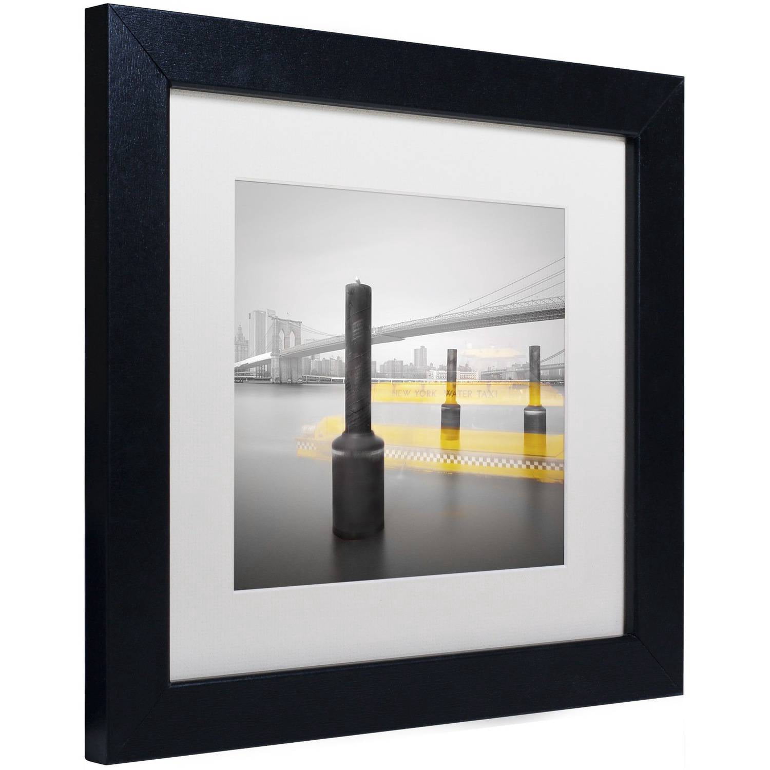 Trademark Fine Art "New York Water Taxi" Canvas Art by Moises Levy White Matte, Black Frame