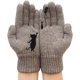 thumbnail image 1 of Guantes de invierno de color caqui para mujer, guantes de punto cálidos para mujer, manoplas con patrón de gato elásticos suaves y a la moda para calentadores de manos, 1 of 4