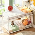 thumbnail image 2 of Metal Twin Over Bunk Bed, White - Low For Optimal Bed And Secure, 2 of 6